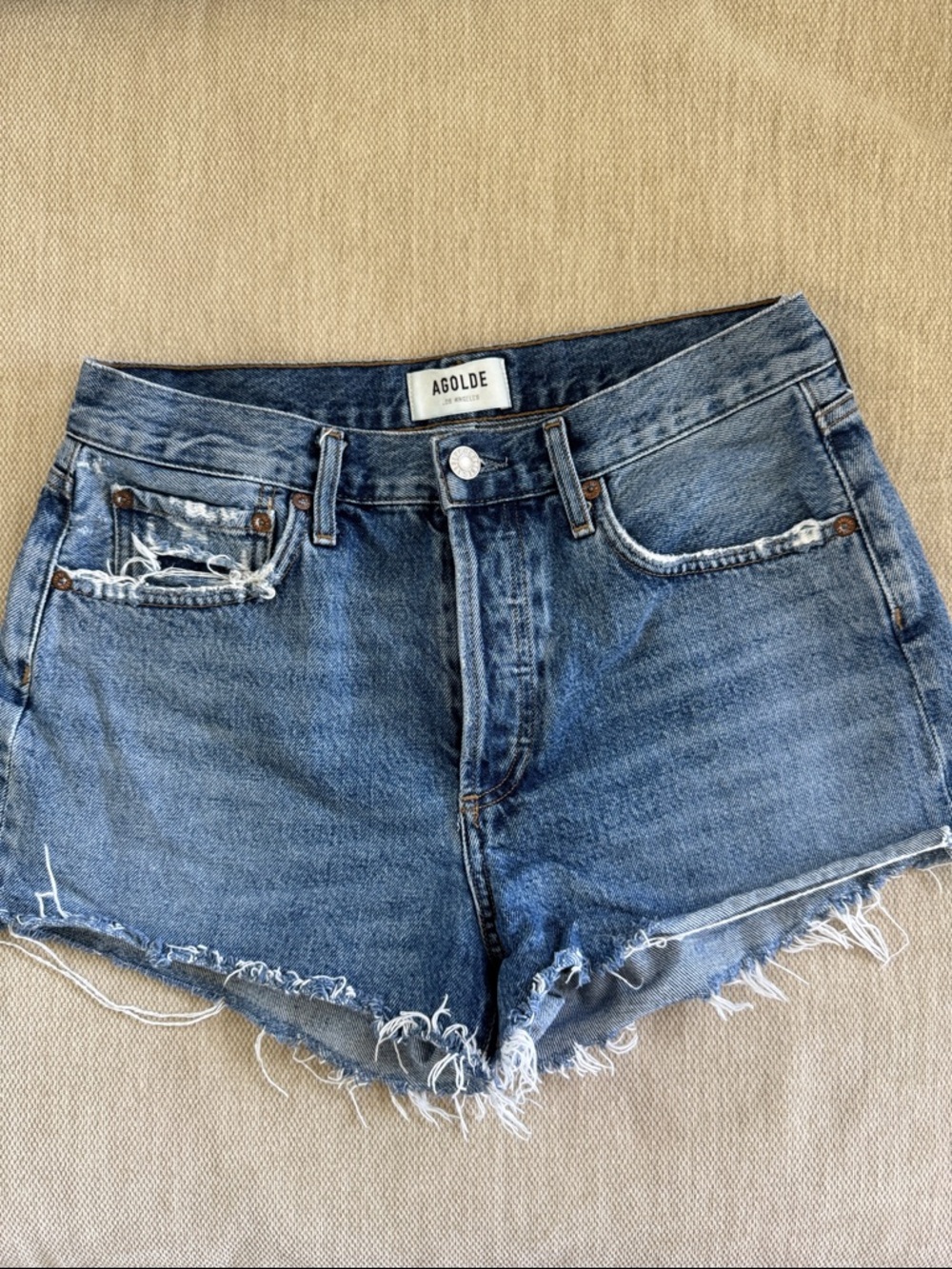 Agolde Distressed Cutoff Denim Shorts